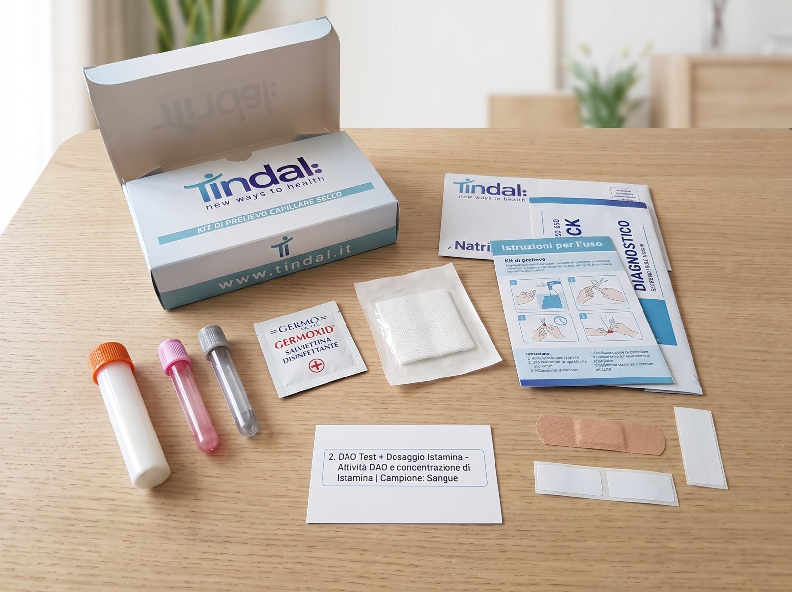 Kit di prelievo a domicilio per i test DAO